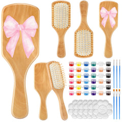 Meanplan DIY wooden hairbrush painted brushes showcase personalized style and gifting potential.