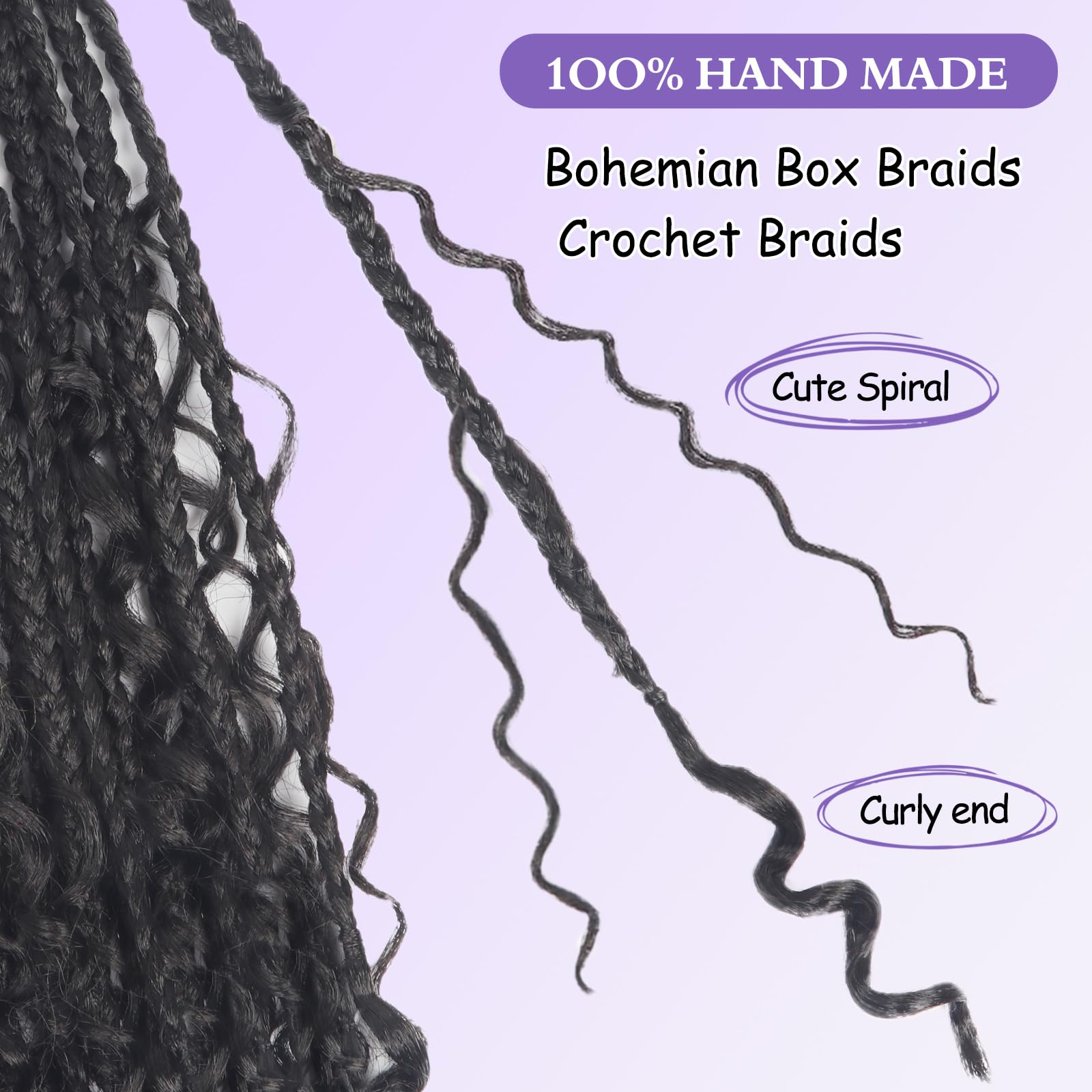 Mebeli Goddess box braids in color variants for customized style.