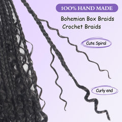 Mebeli Goddess box braids in color variants for customized style.