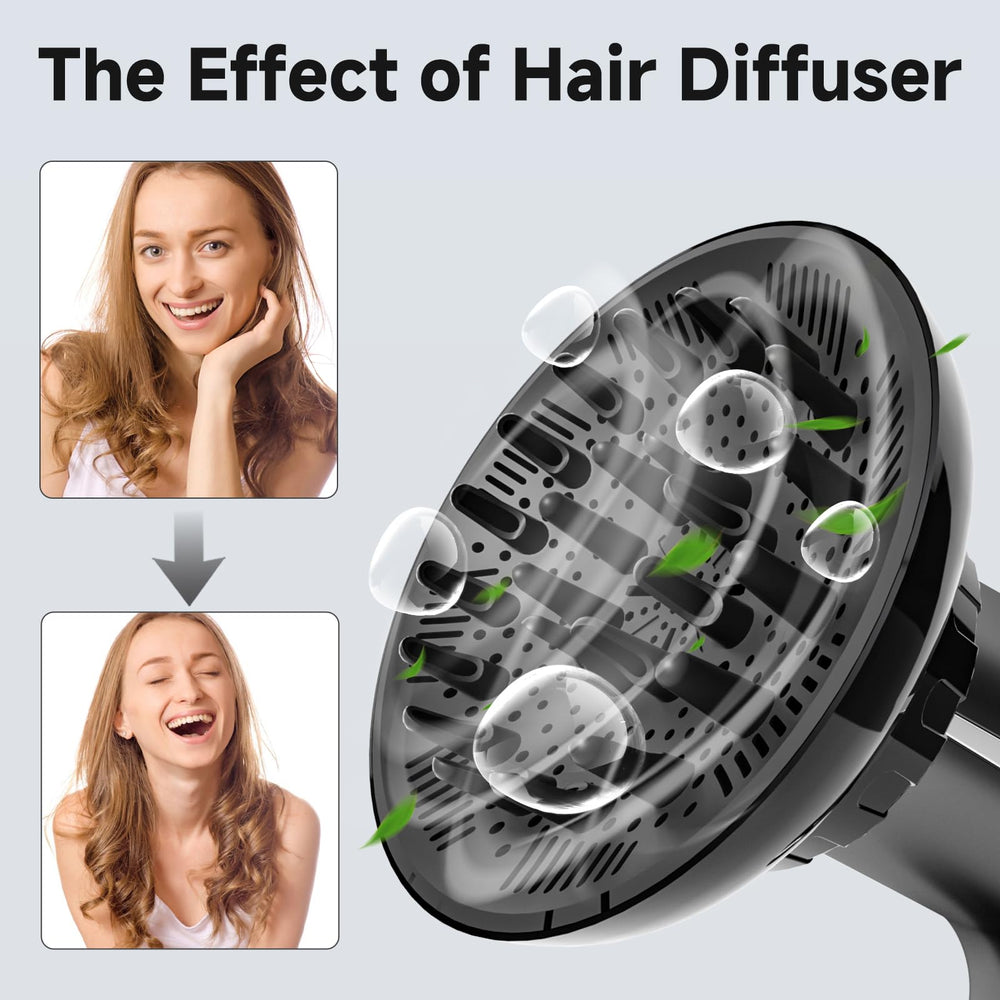 Meborll diffuser attachment shows curly definition and added volume for textured waves