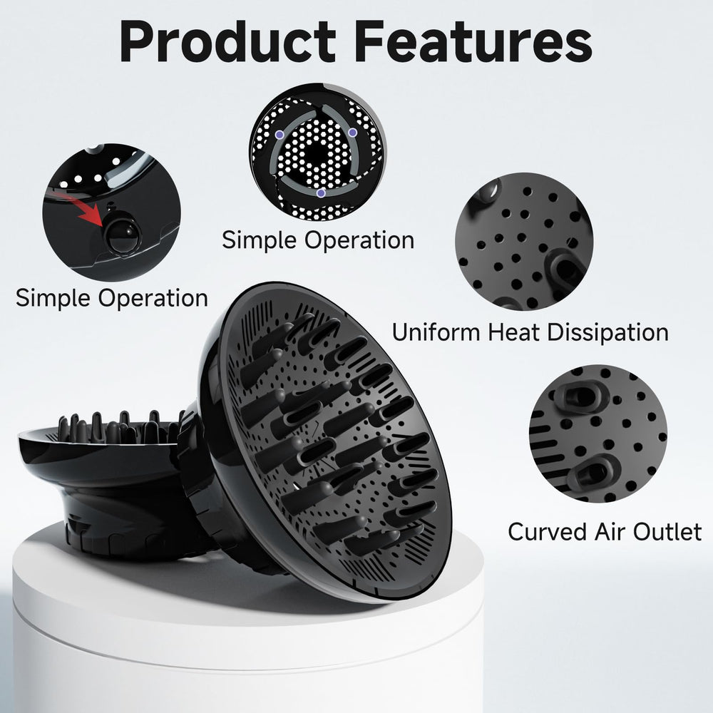 Meborll diffuser close-up on heat-resistant materials ensures durable performance during styling
