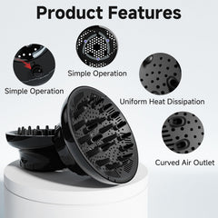Meborll diffuser close-up on heat-resistant materials ensures durable performance during styling
