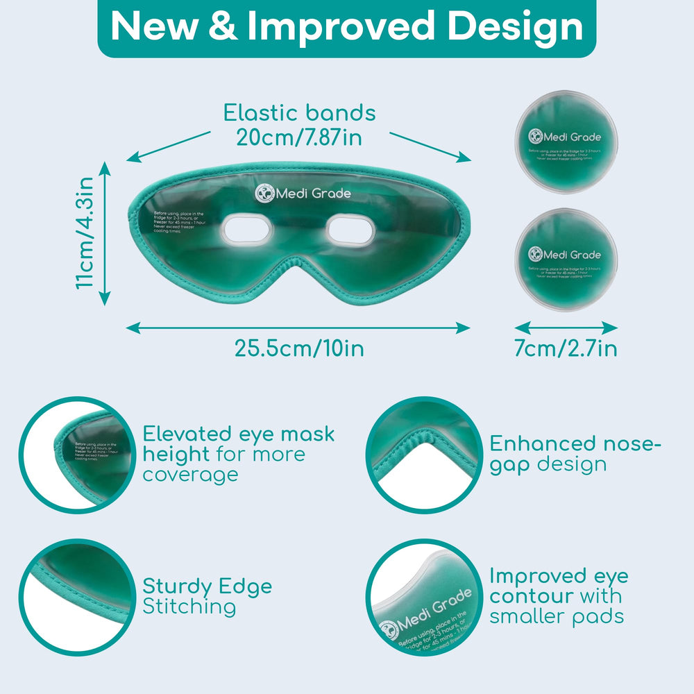 Medi Grade eye mask nose-gap design provides full under-eye coverage