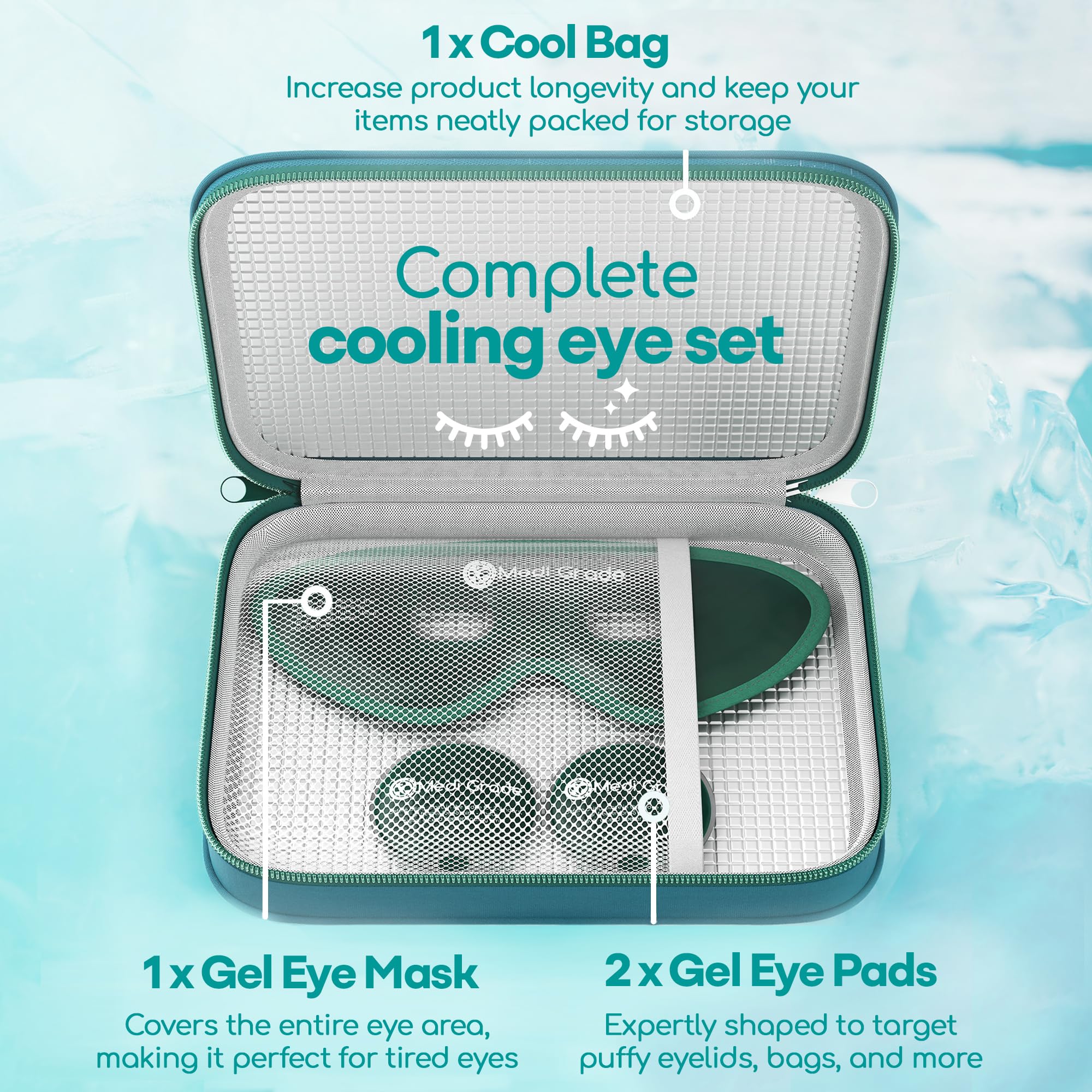 Medi Grade eye mask thick edge fabric for enhanced durability