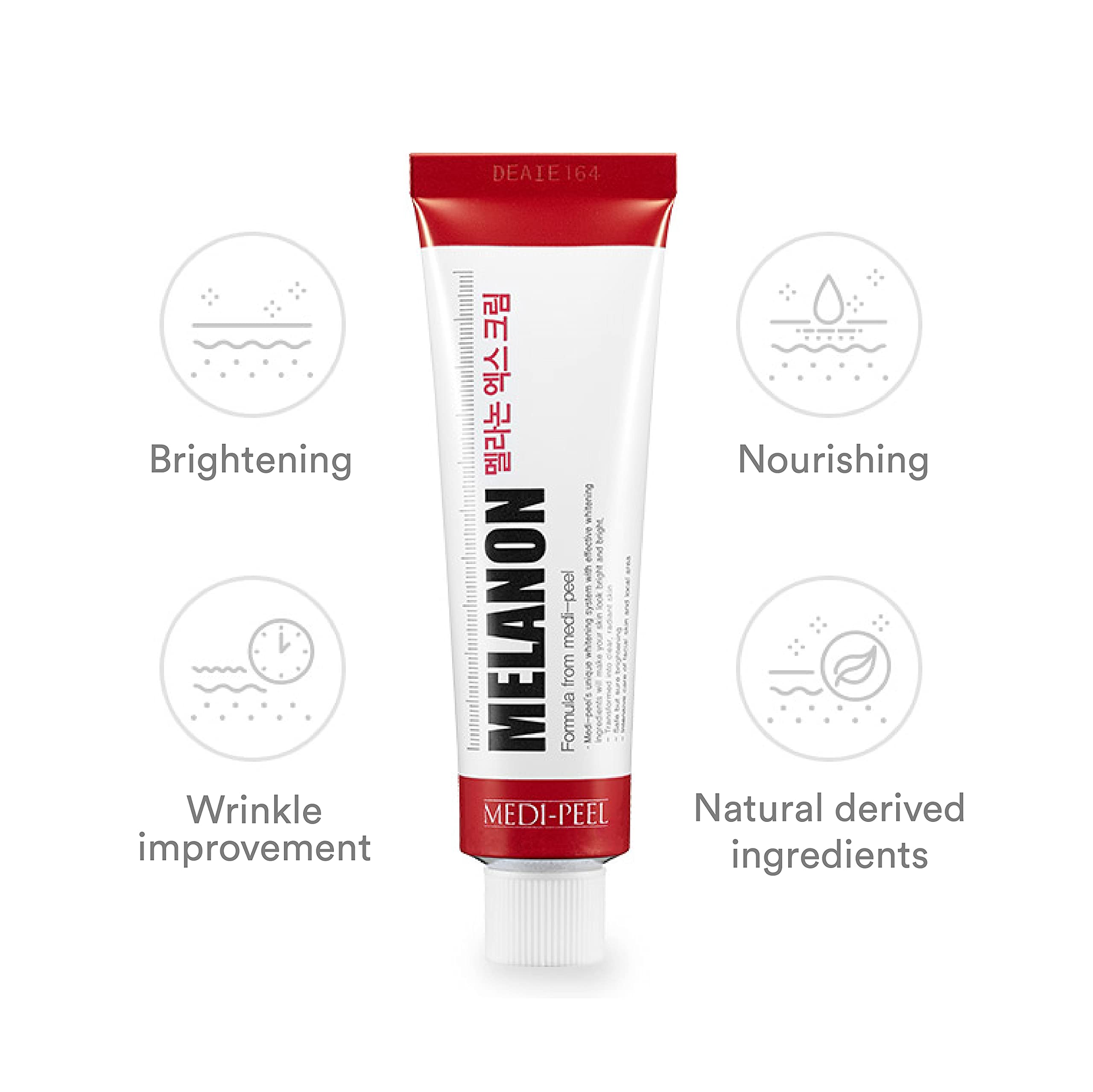 MEDI-PEEL Melanon X Cream tube application showing anti-aging use.