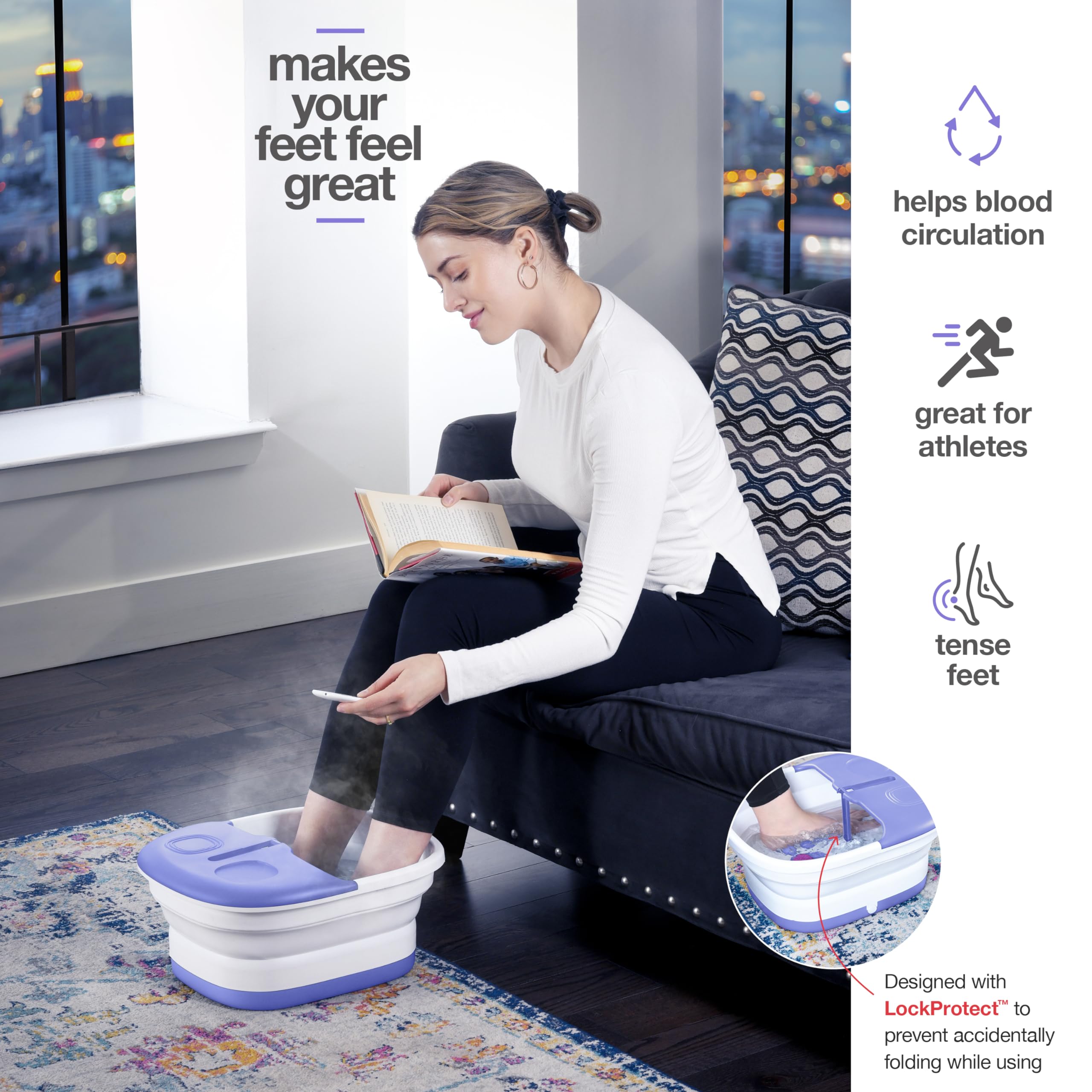 Medical King Foot Spa bubble jets delivering soothing effervescence after a long day.