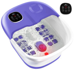 Medical King Foot Spa remote control in hand for effortless heat and bubble settings.