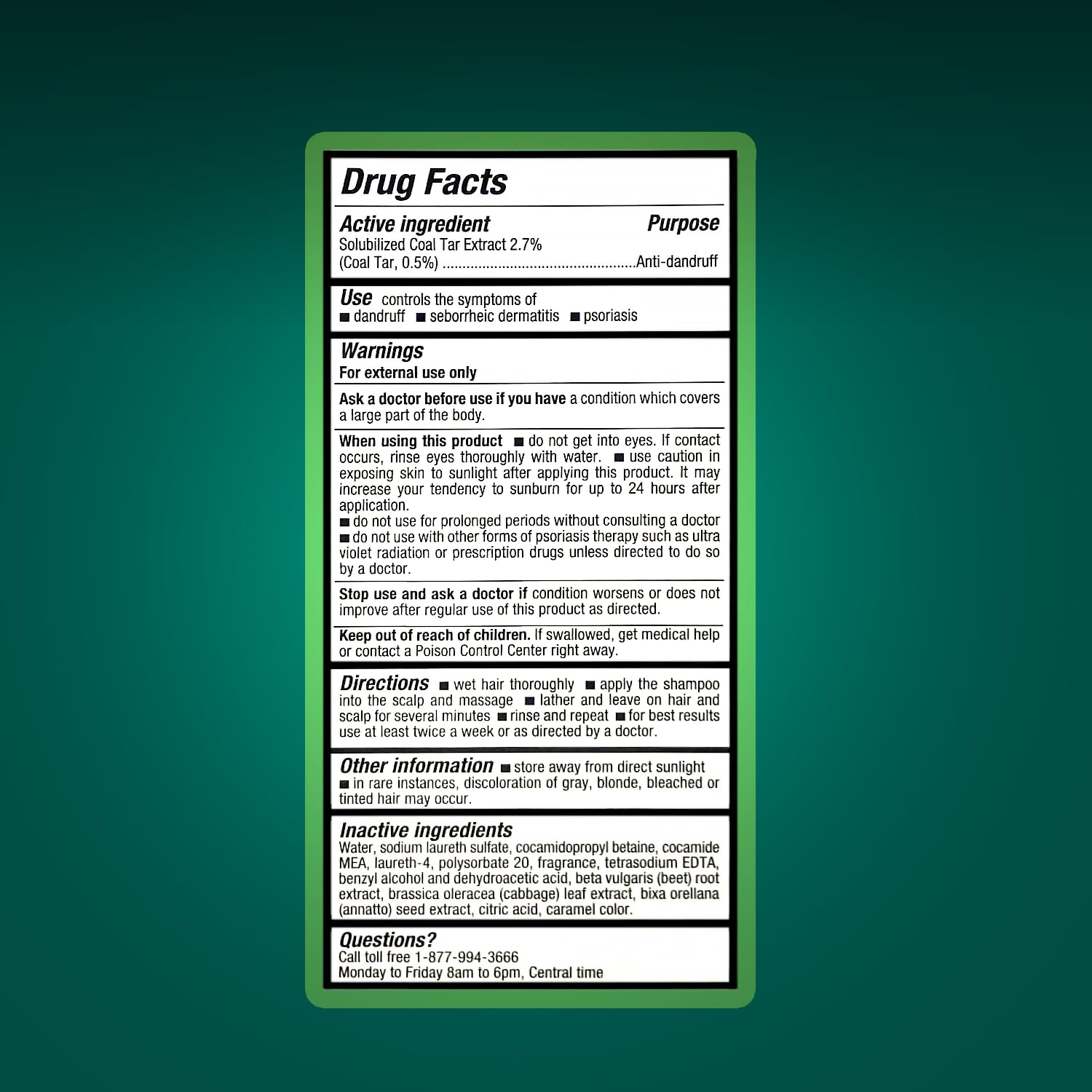 Medicasp coal tar anti-dandruff shampoo 3-pack inside box emphasizes value for households.