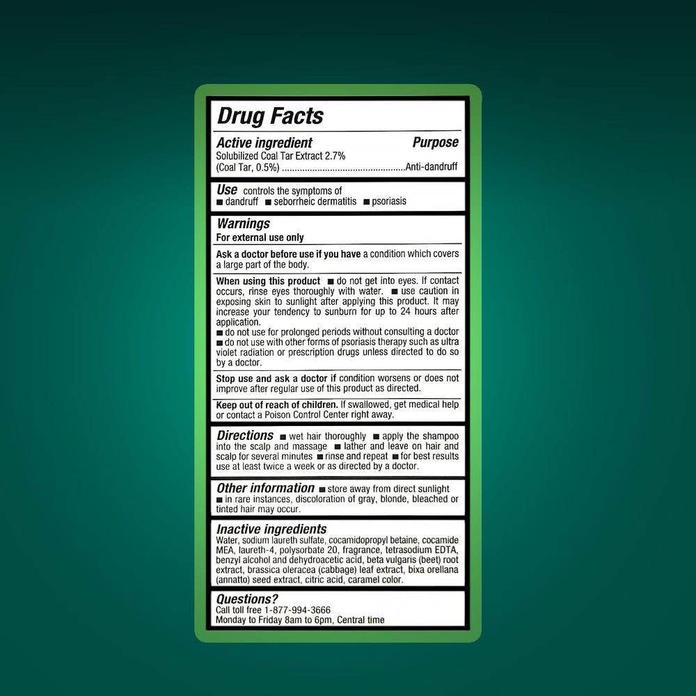 Medicasp coal tar anti-dandruff shampoo 3-pack inside box emphasizes value for households.