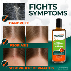Medicasp coal tar anti-dandruff shampoo application image demonstrates how to apply to the scalp during cleansing.