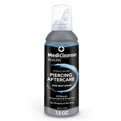 MediCleanse sterile saline bottle 7.5 oz for piercing and tattoo aftercare.