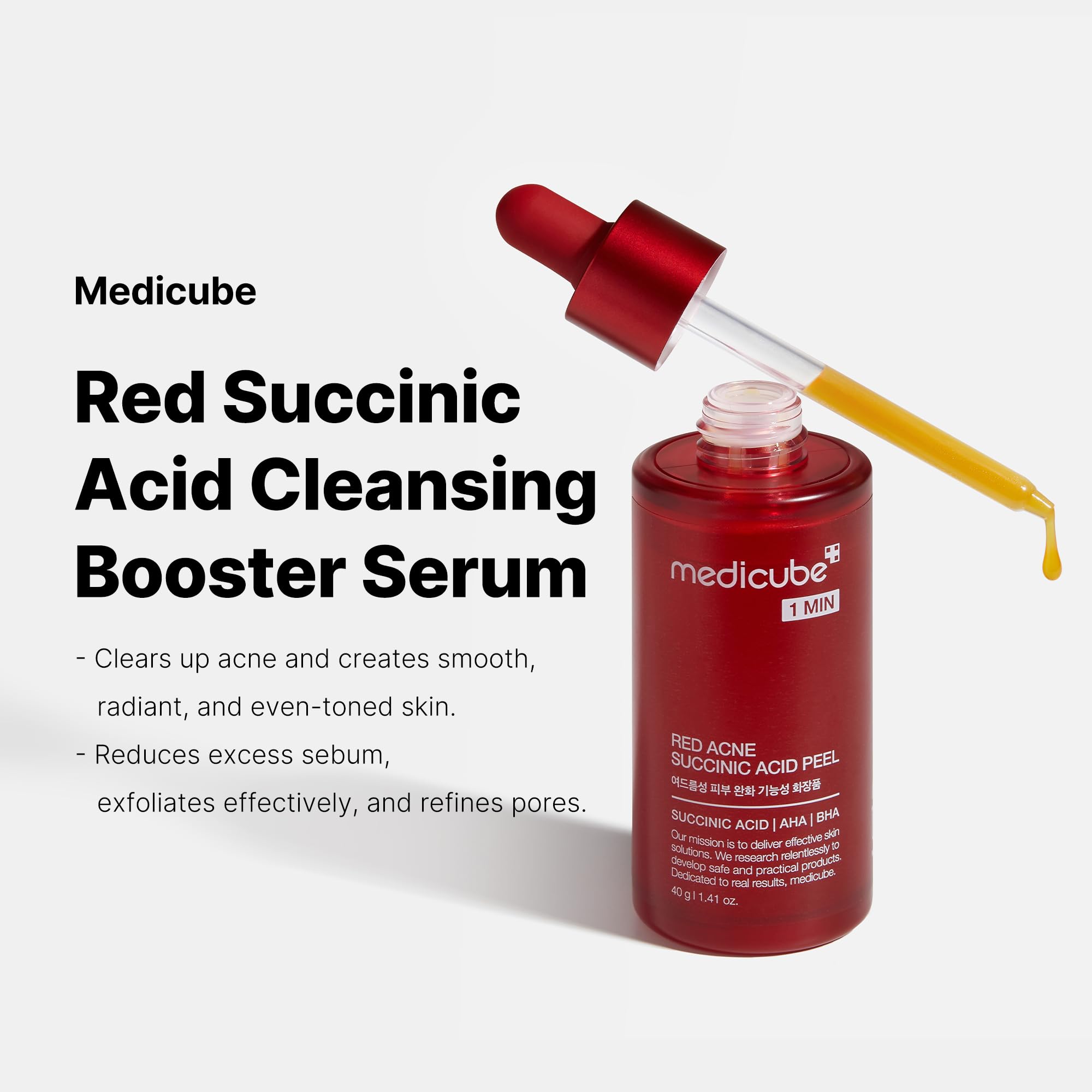 Medicube 21% acid wash-off exfoliant texture close-up dissolving dead skin cells.