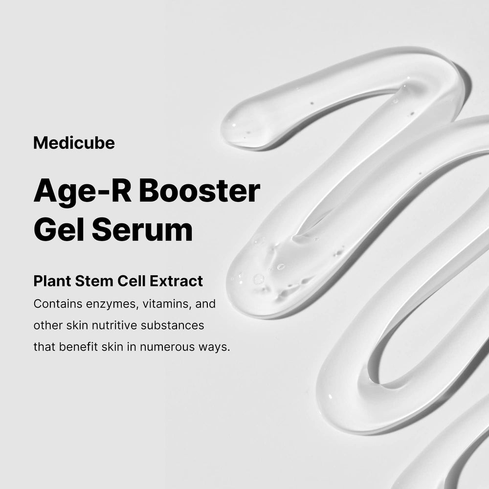 Medicube Age-R Booster Serum hyaluronic acid feature highlights deep hydration.
