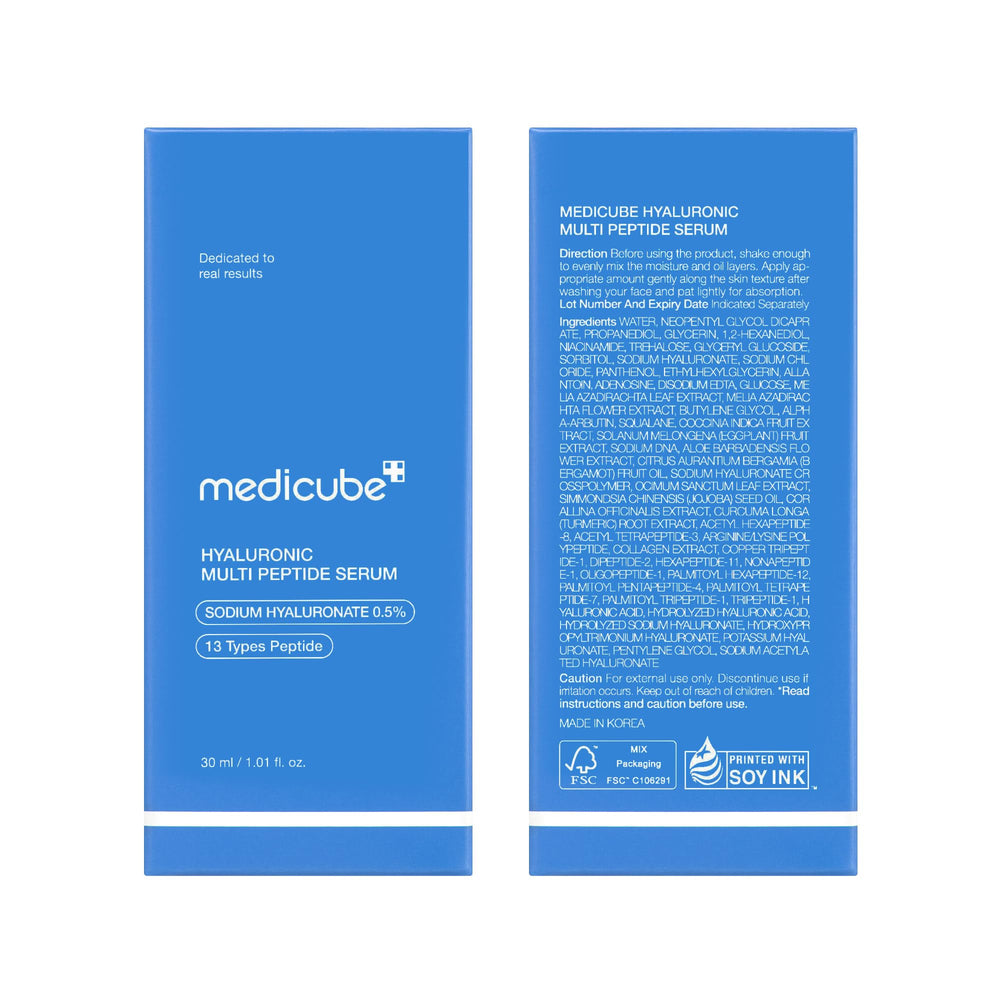 Medicube application steps visual illustrating gentle daily skincare routine.
