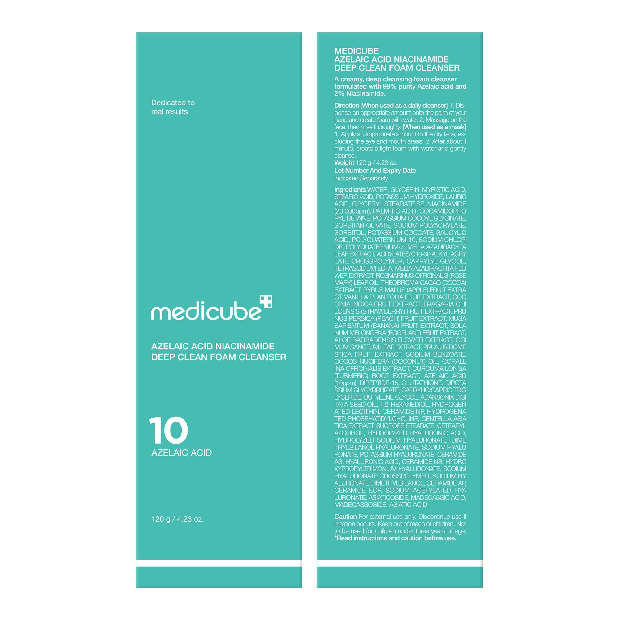 medicube Azelaic Acid Gummy Whip Cleanser clinical-trial reference image signals dermatologist-tested care.