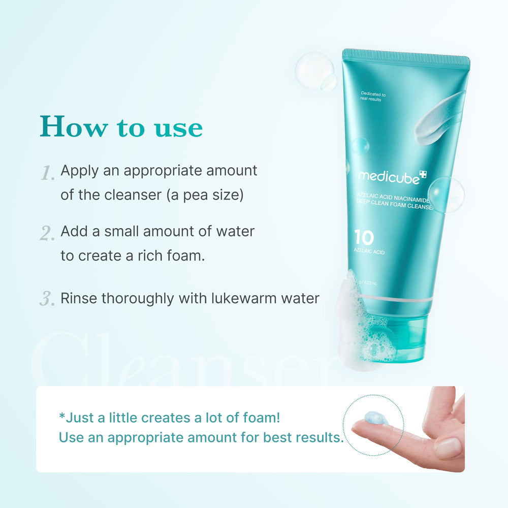 medicube Azelaic Acid Gummy Whip Cleanser daily-use formula is gentle for many skin types.