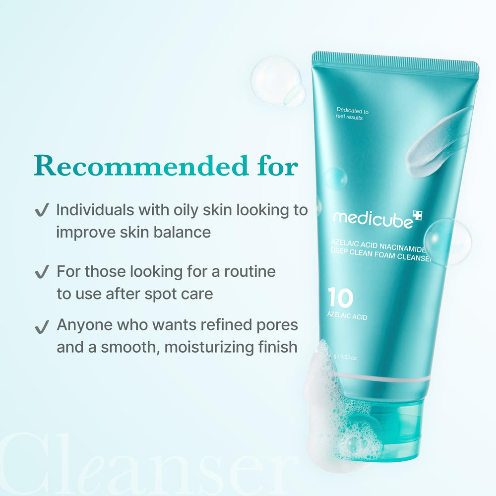 medicube Azelaic Acid Gummy Whip Cleanser glycerin balances hydration while controlling excess sebum.
