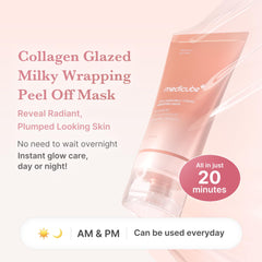 Medicube Collagen Glazed Milky Glow application closeup shows smooth, even skin prep.