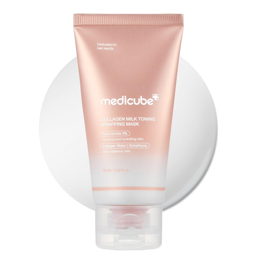 Medicube Collagen Glazed Milky Glow mask pack ready for instant hydration and glow prep.
