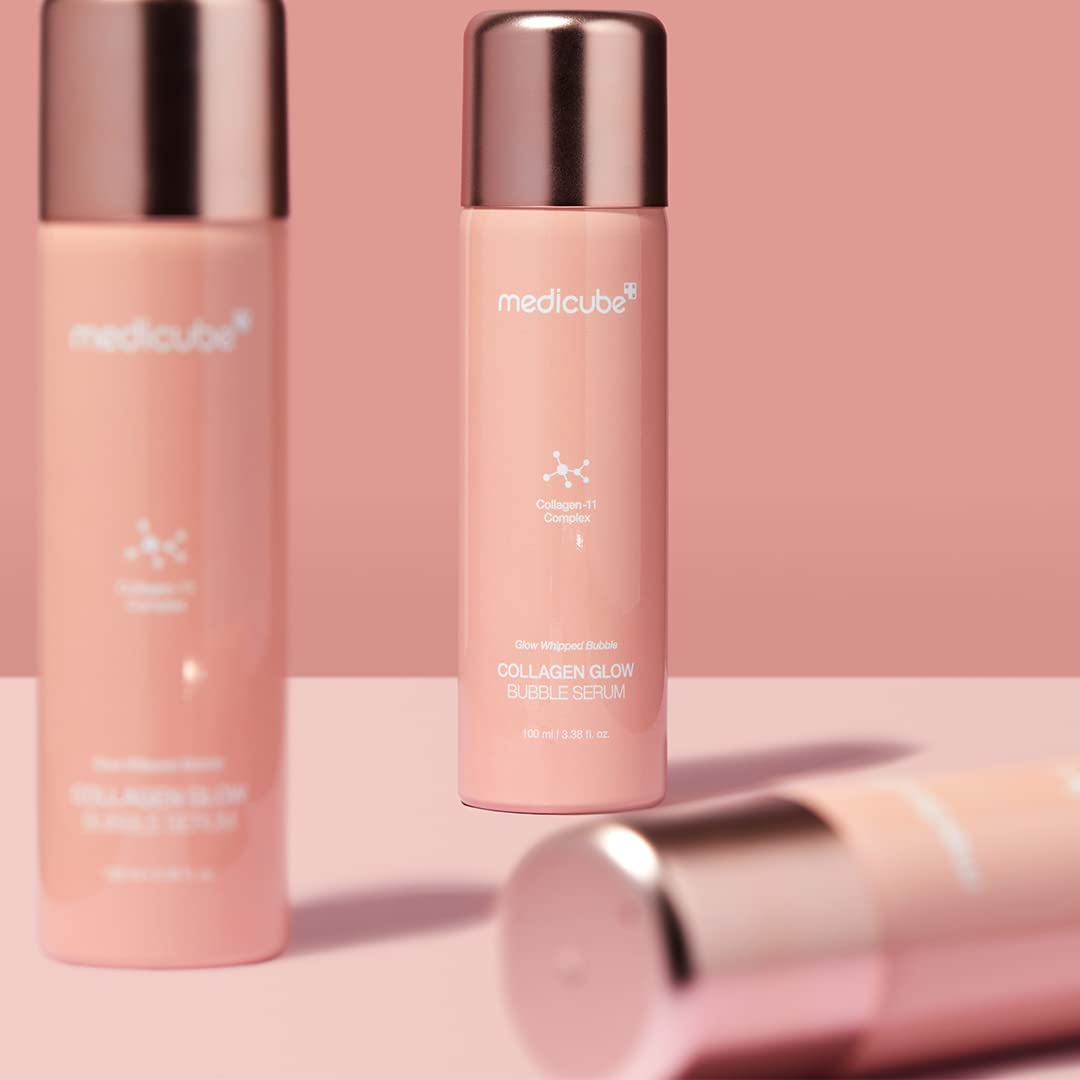 Medicube Collagen Glow Bubble Serum 24-hour glow depiction