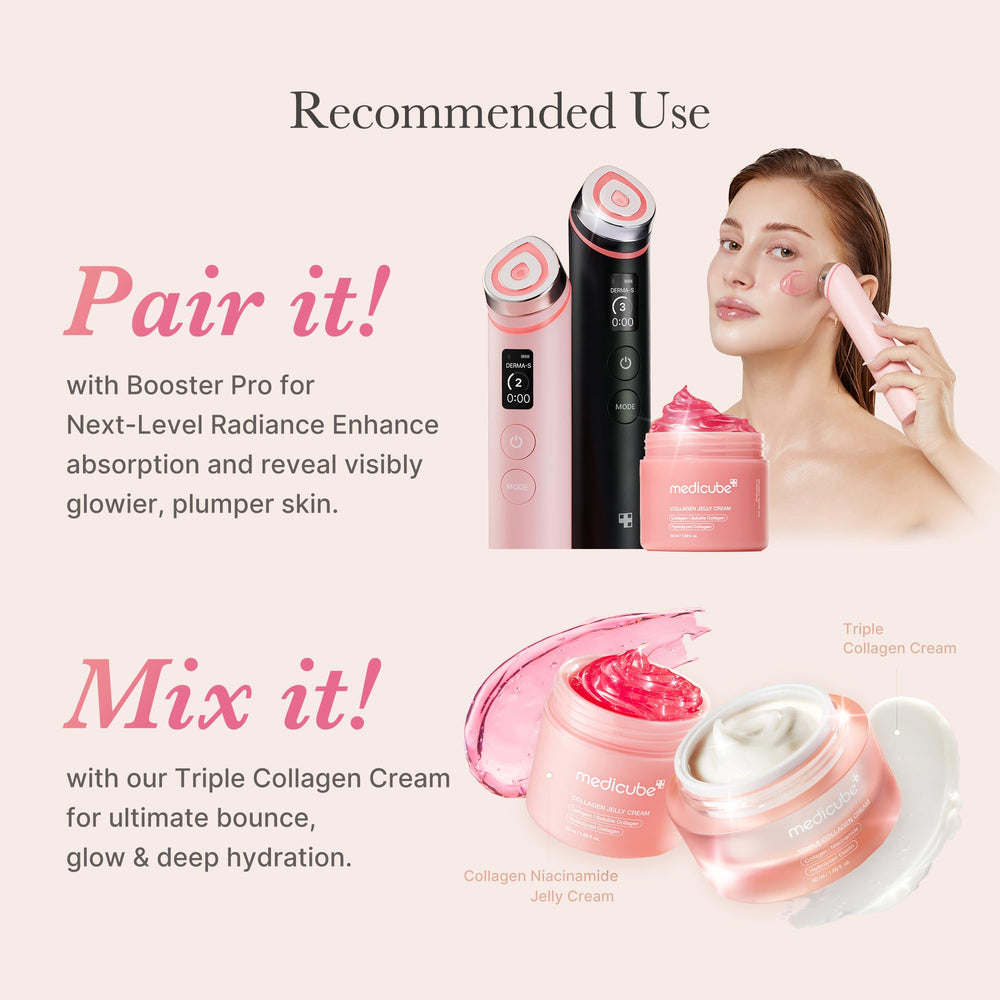 Medicube Collagen Jelly Cream glow-effect captured to suggest 24h glow potential.