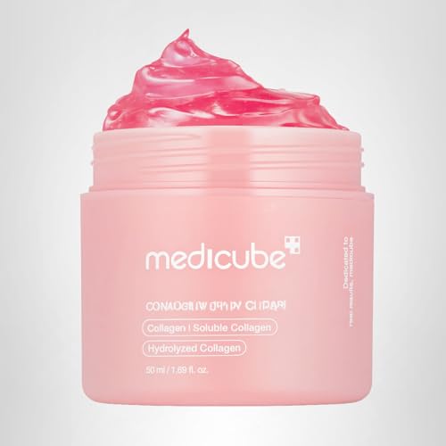 Medicube Collagen Jelly Cream silicone-free formula label emphasizing gentle skin care.
