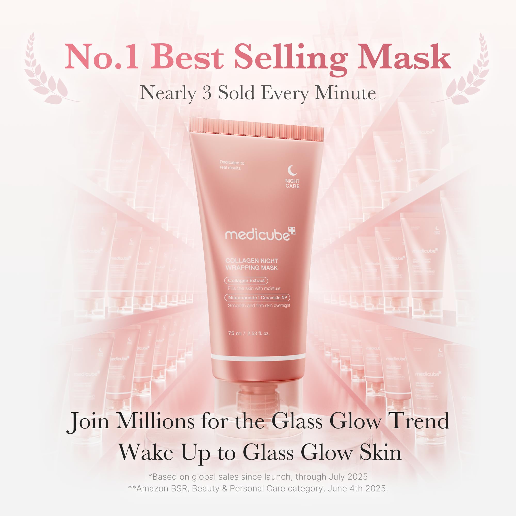 Medicube Collagen Night Wrapping Mask being applied for overnight hydration.