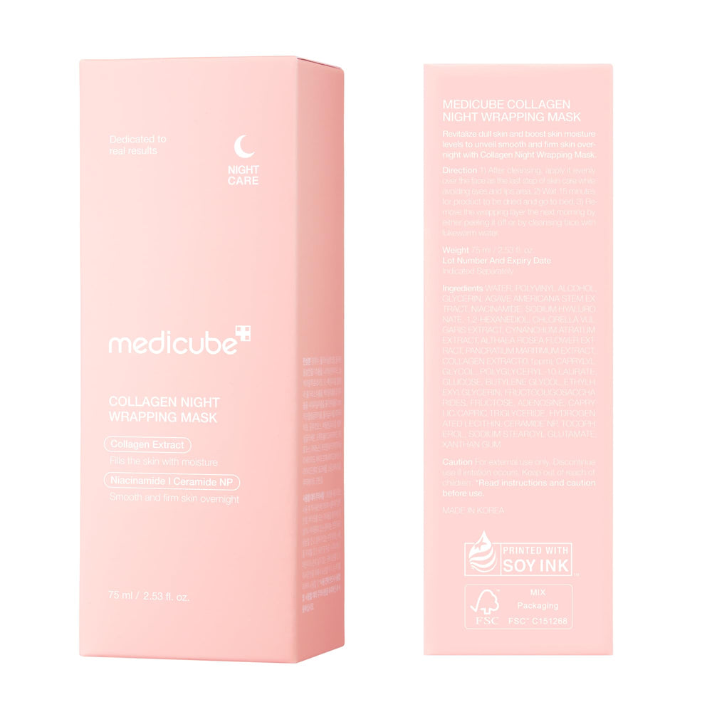 Medicube Collagen Night Wrapping Mask morning glow after use.