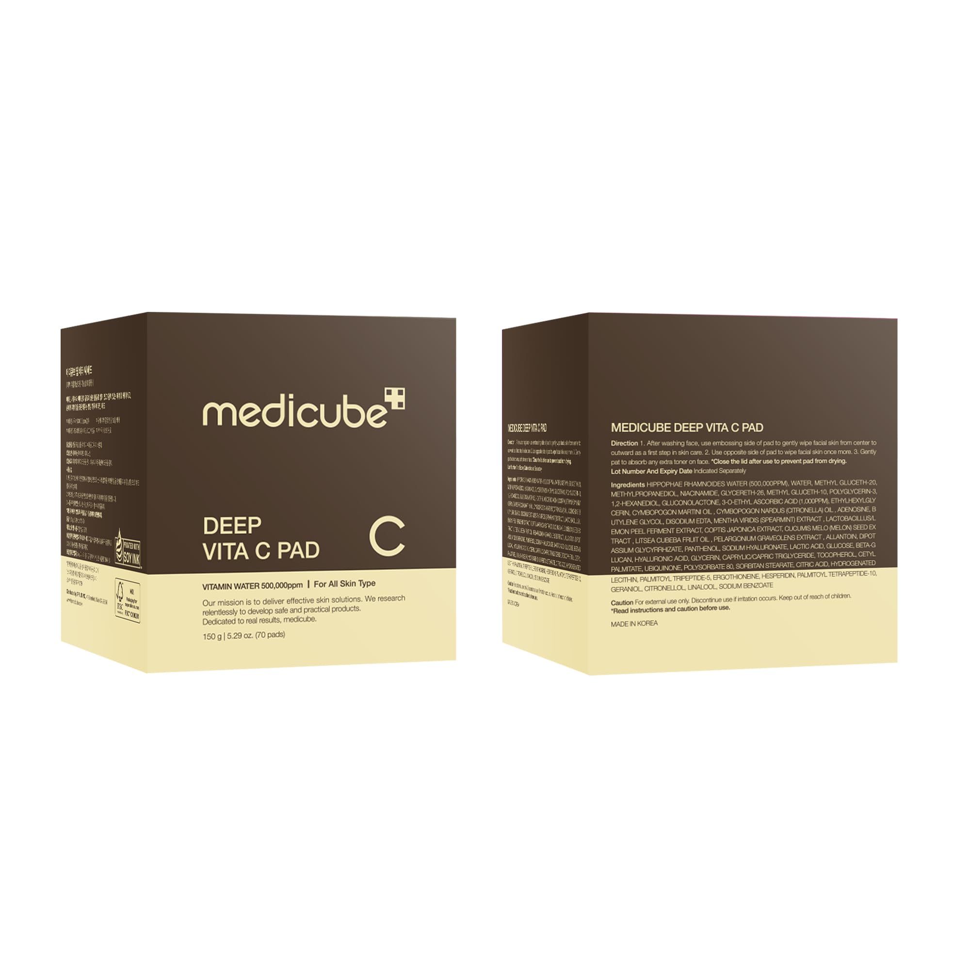 Medicube Deep Vita C Pad finish on skin for smoother tone and glow.