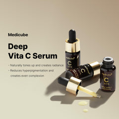 Medicube Deep Vita C Serum 2.0 packaging box highlights 16 self-tests