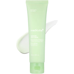 Medicube Exosome Cica Tea Tree Cream bottle closeup showing gentle soothing for sensitive skin.