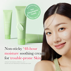 Medicube Exosome Cica Tea Tree Cream texture swirl signals lightweight hydration for daily use.