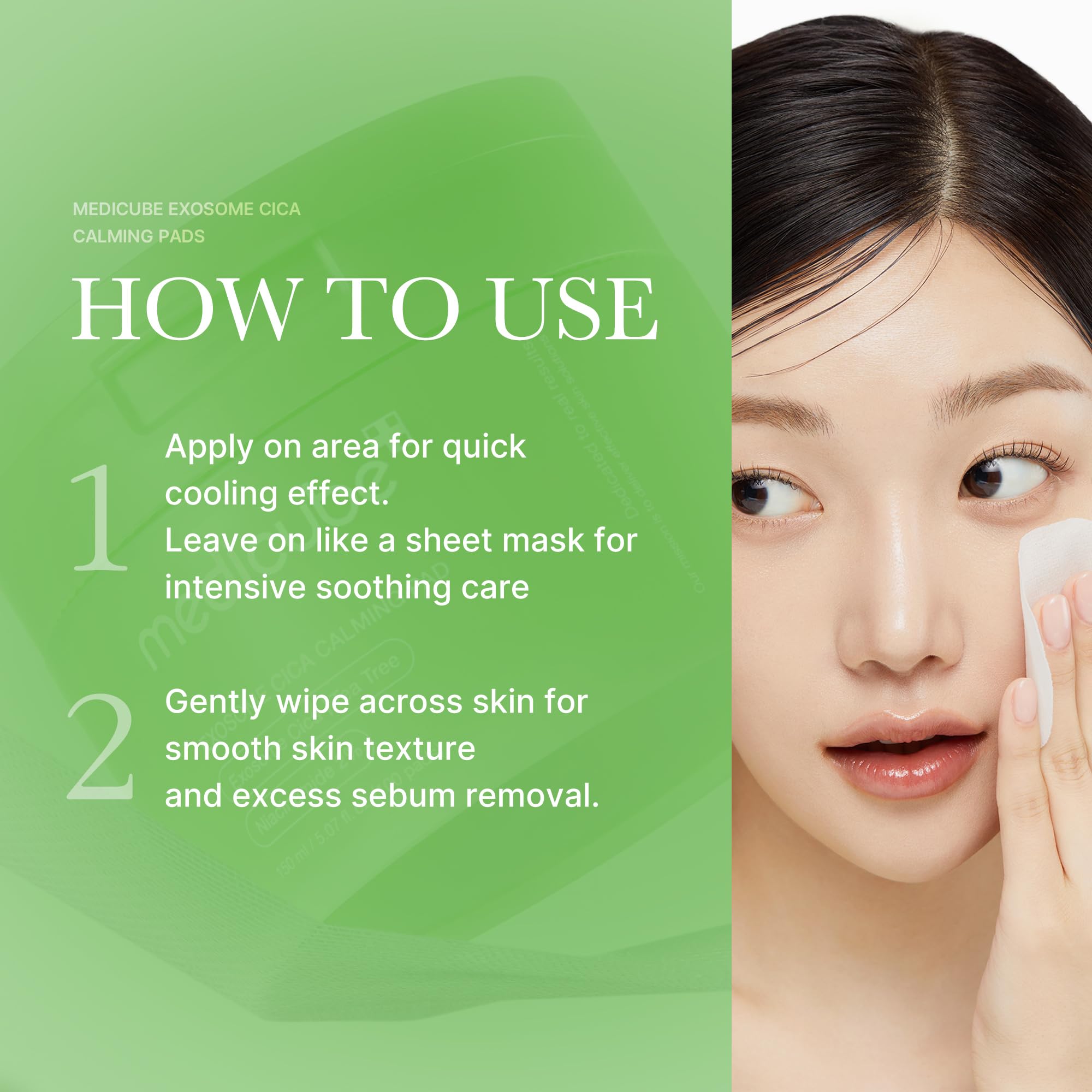 Medicube Exosome CICA Tea Tree Toner Pad bottle-and-pads scene suggests easy daily routine.