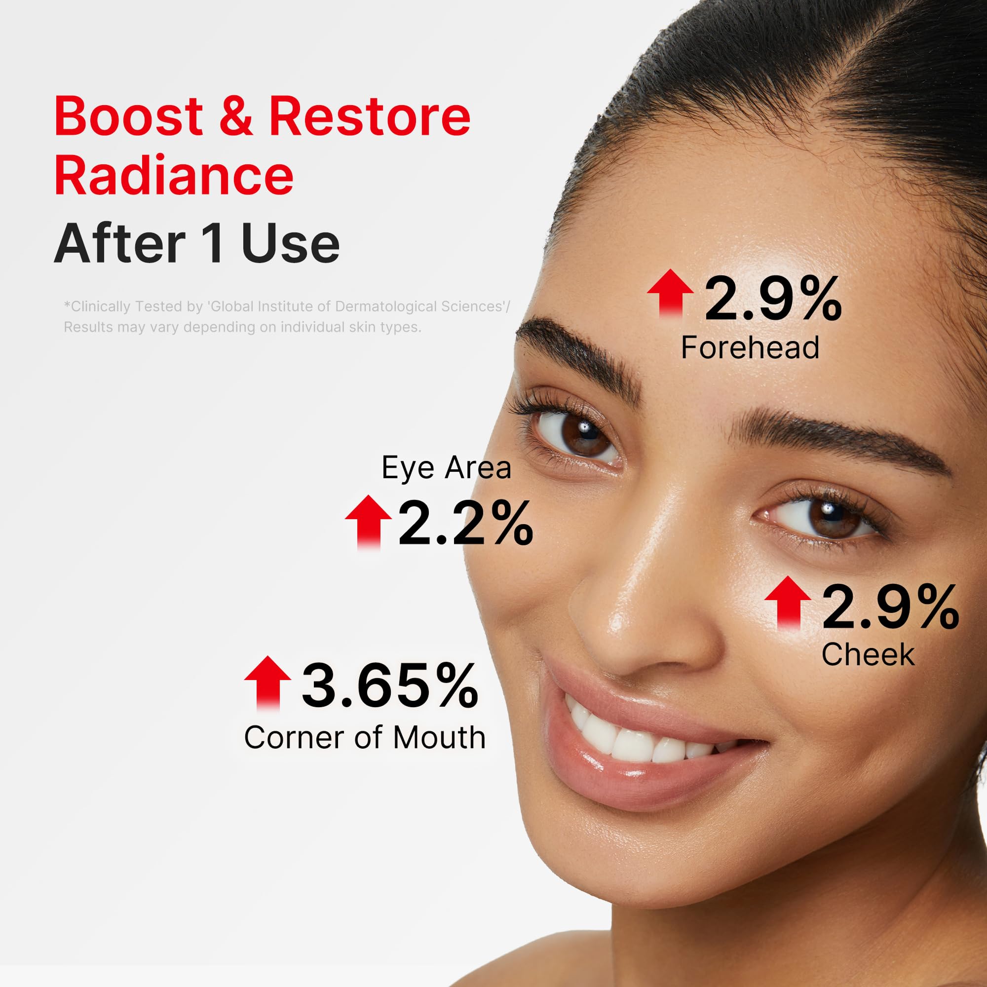 medicube applying serum to hand demonstrating smoothing effect