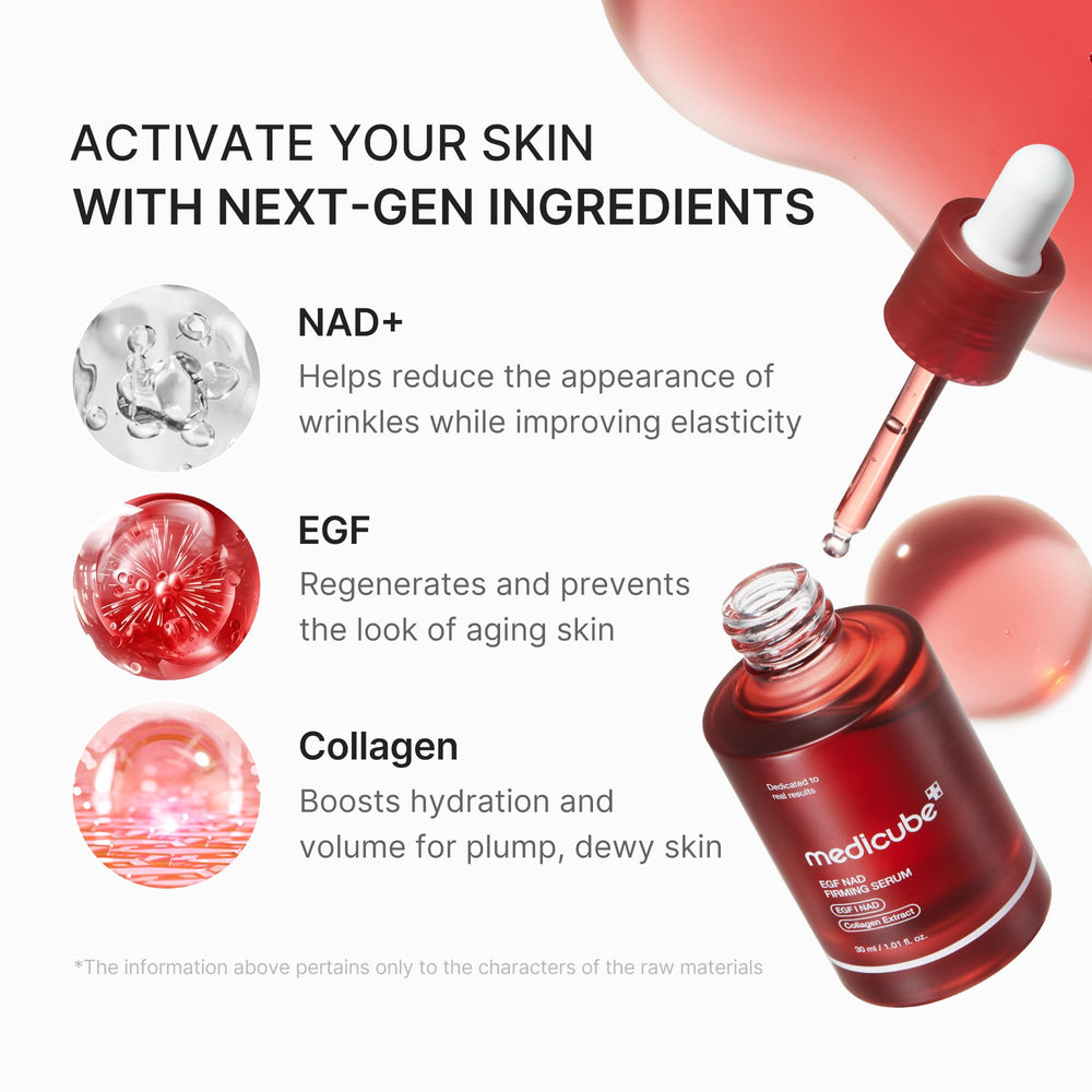 medicube serum texture drop on skin showing lightweight absorption