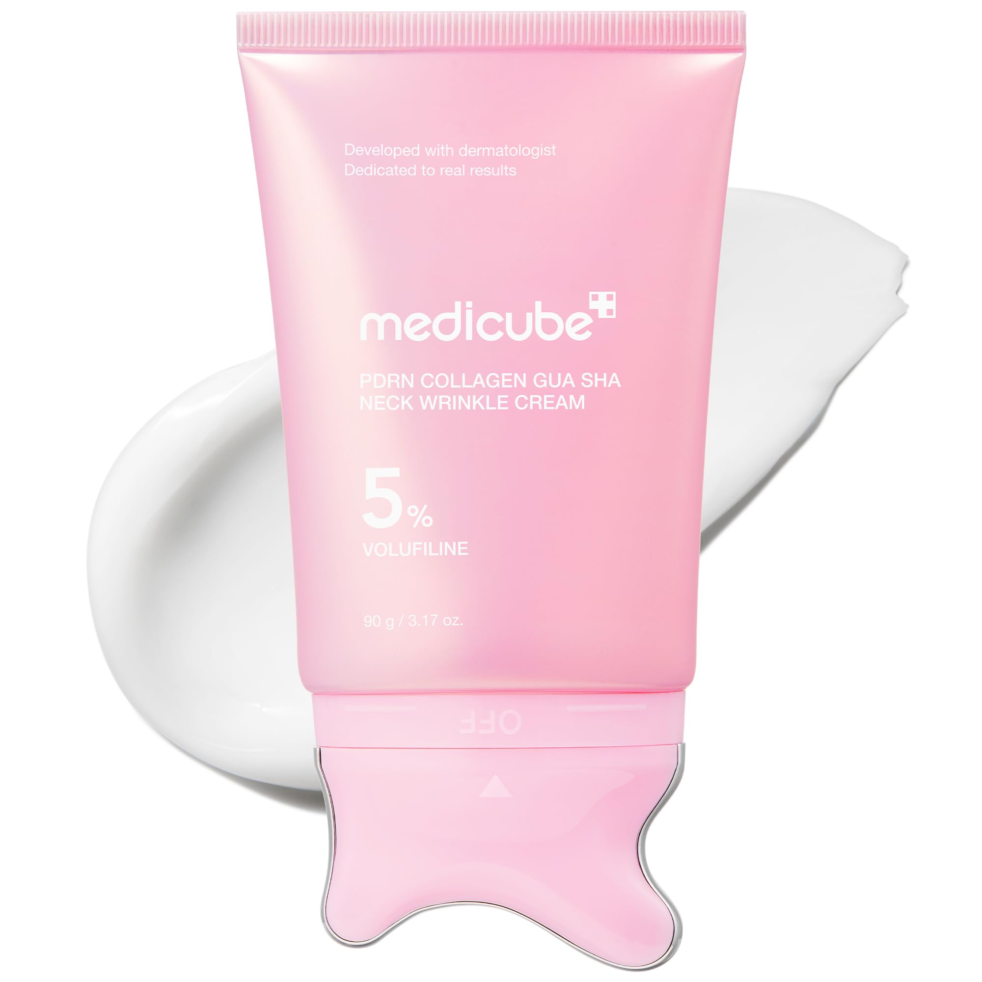 medicube front packaging showing neck wrinkle cream for targeted firming