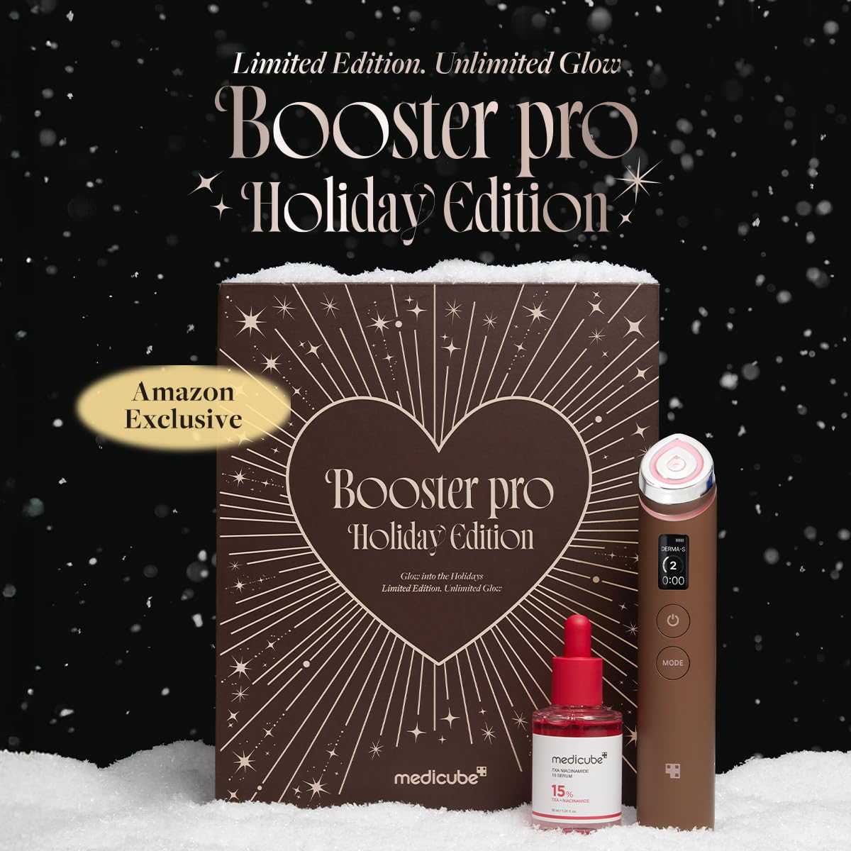 Medicube Glow All Day TXA Serum bottle highlights hydration and radiant finish for daily care