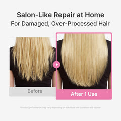 medicube applying mask to damp hair illustrating targeted nourishment and shine