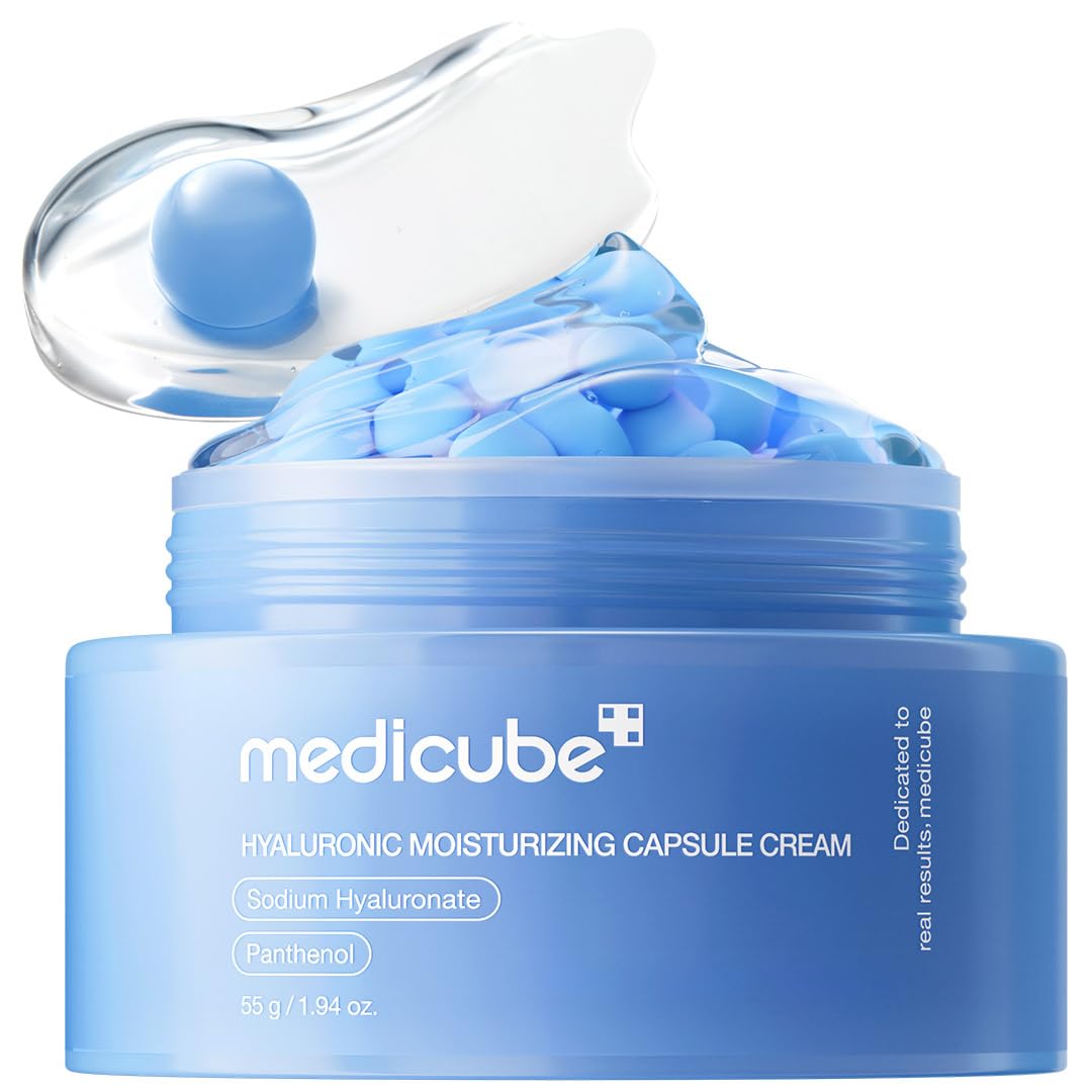 Medicube Hyaluronic Acid Capsule Cream jar close-up for intense hydration