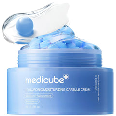 Medicube Hyaluronic Acid Capsule Cream jar close-up for intense hydration