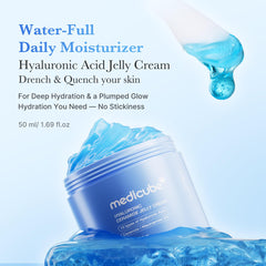 Medicube Hyaluronic Acid Moisturizing Jelly Cream texture on skin demonstrates quick absorption