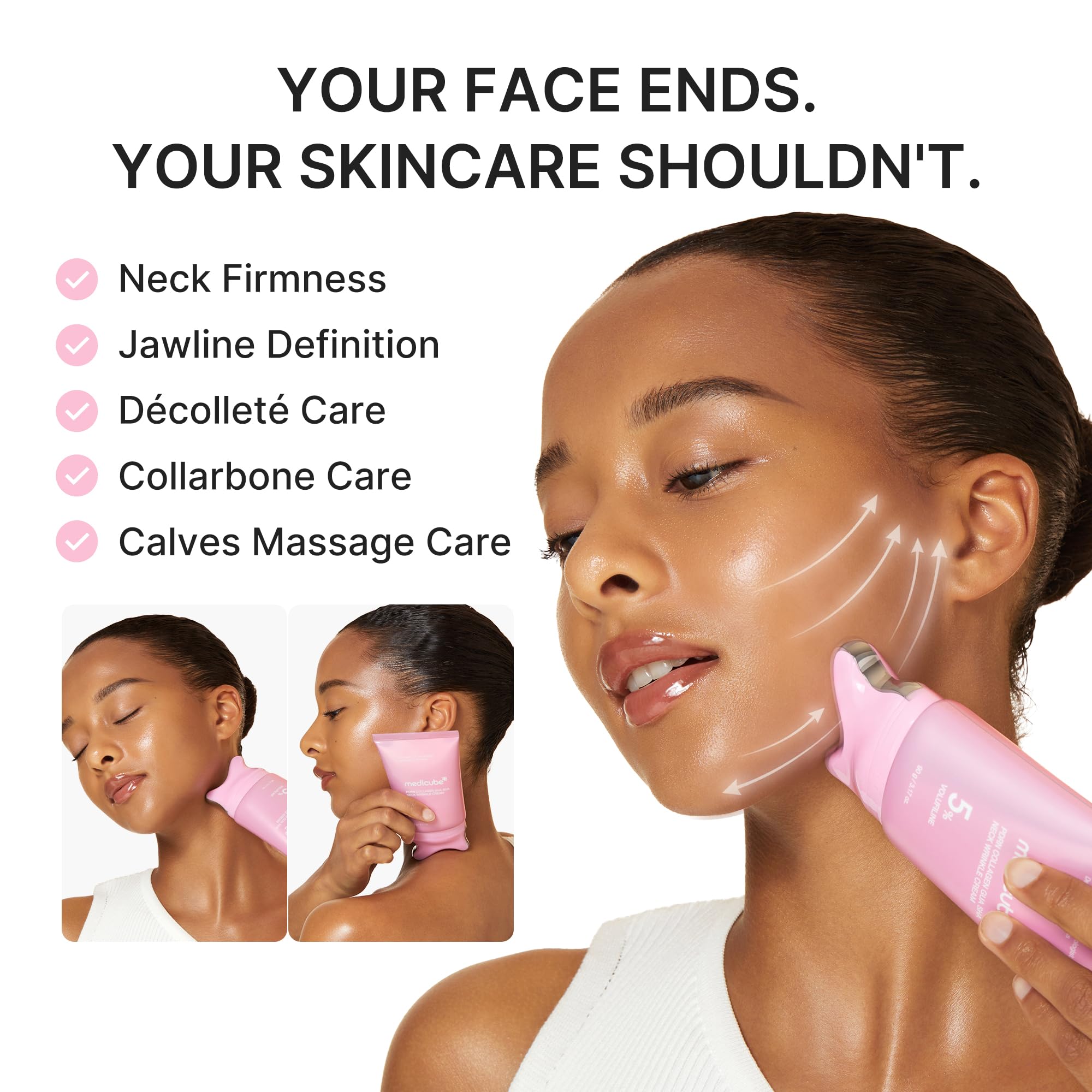 medicube jawline routine using built-in tool to enhance definition