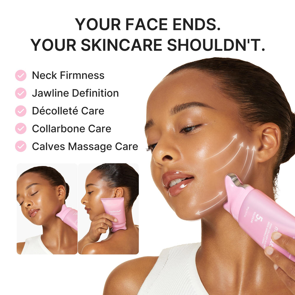 medicube jawline routine using built-in tool to enhance definition