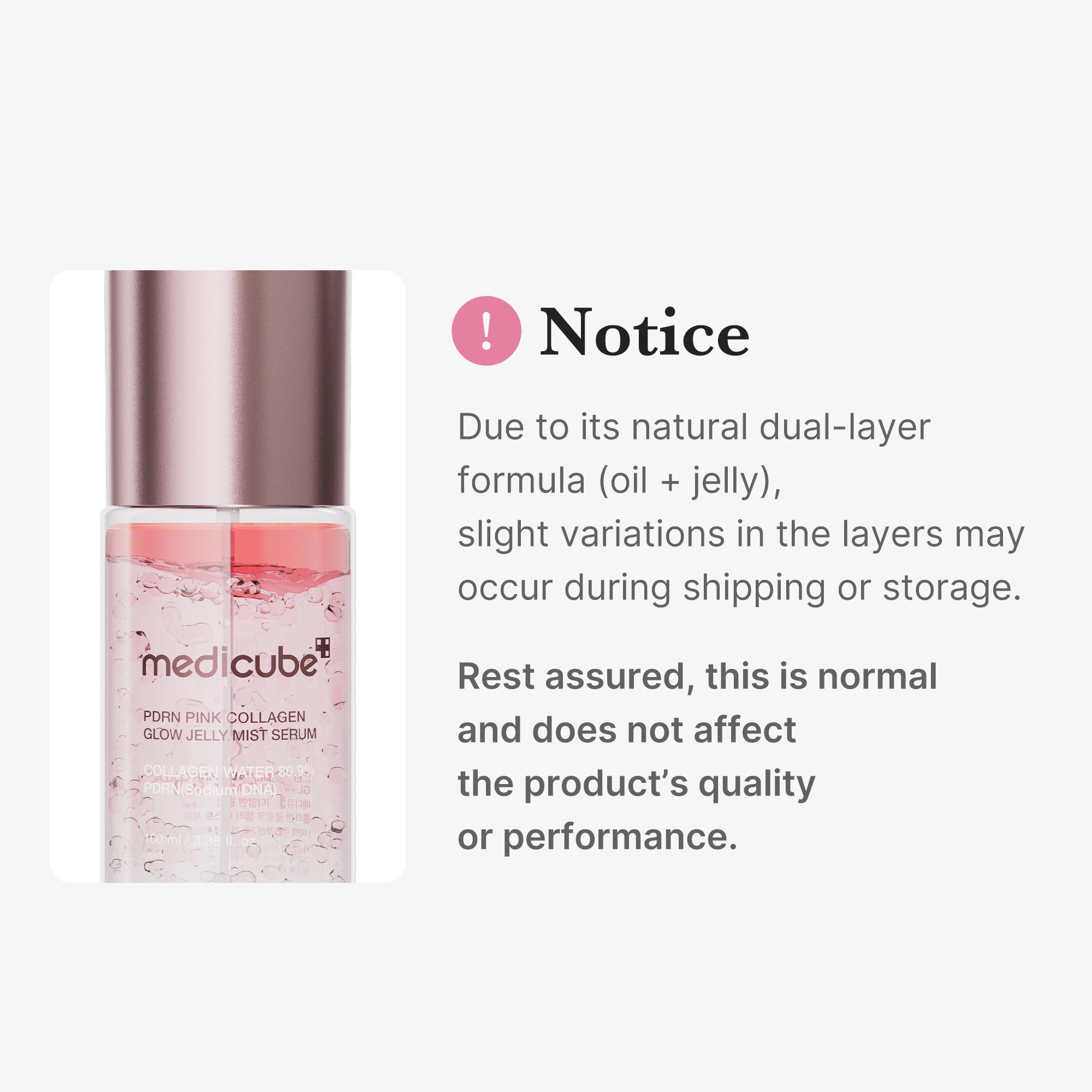 medicube before and after skin shot illustrating visible hydration and radiance