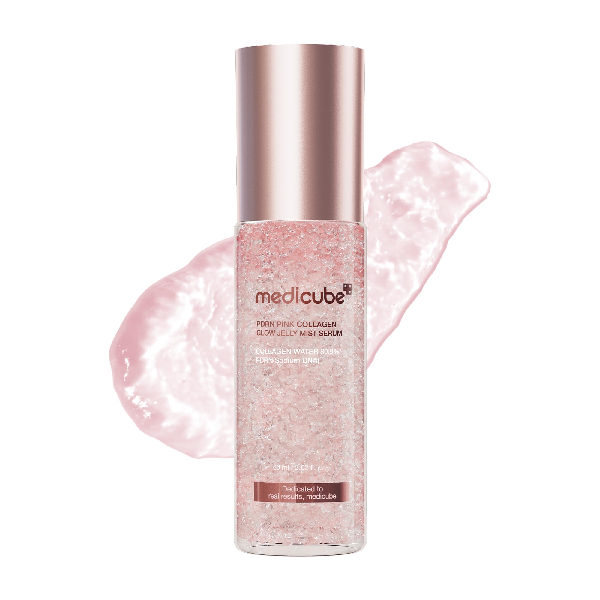 medicube front bottle view showing compact travel-friendly design and instant glow