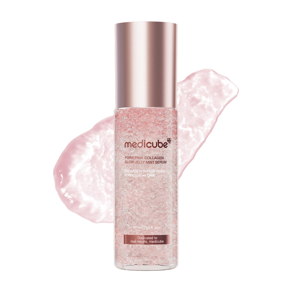 medicube front bottle view showing compact travel-friendly design and instant glow