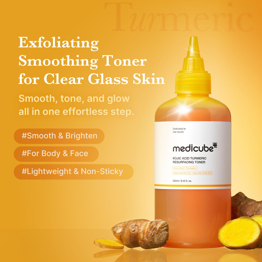 Medicube Kojic Acid Turmeric Toner pump-dispense shows easy, hygienic daily use