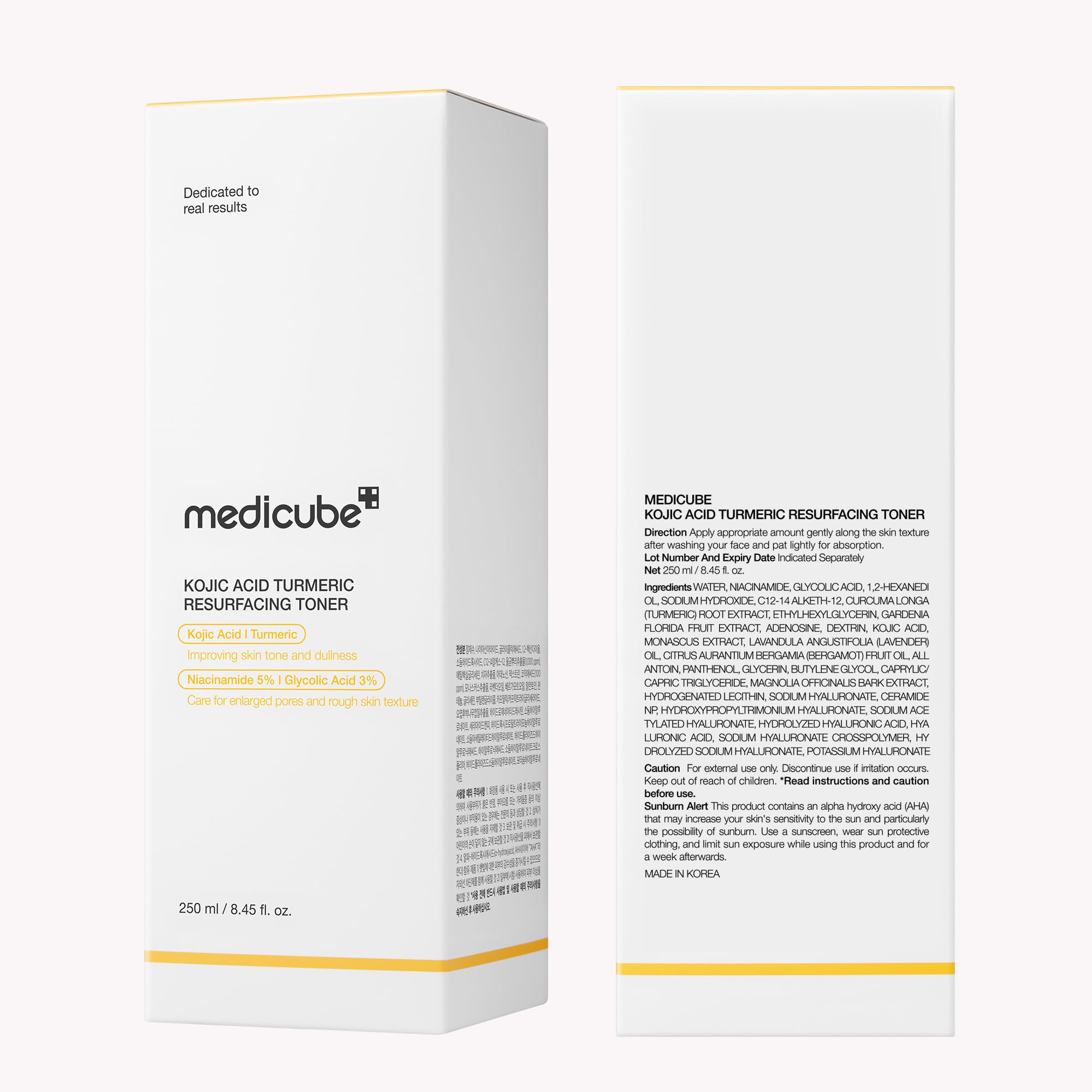 Medicube Kojic Acid Turmeric Toner skin-tone close-up showing even complexion potential