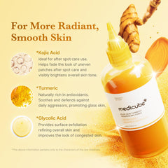 Medicube Kojic Acid Turmeric Toner texture close-up highlighting refined texture