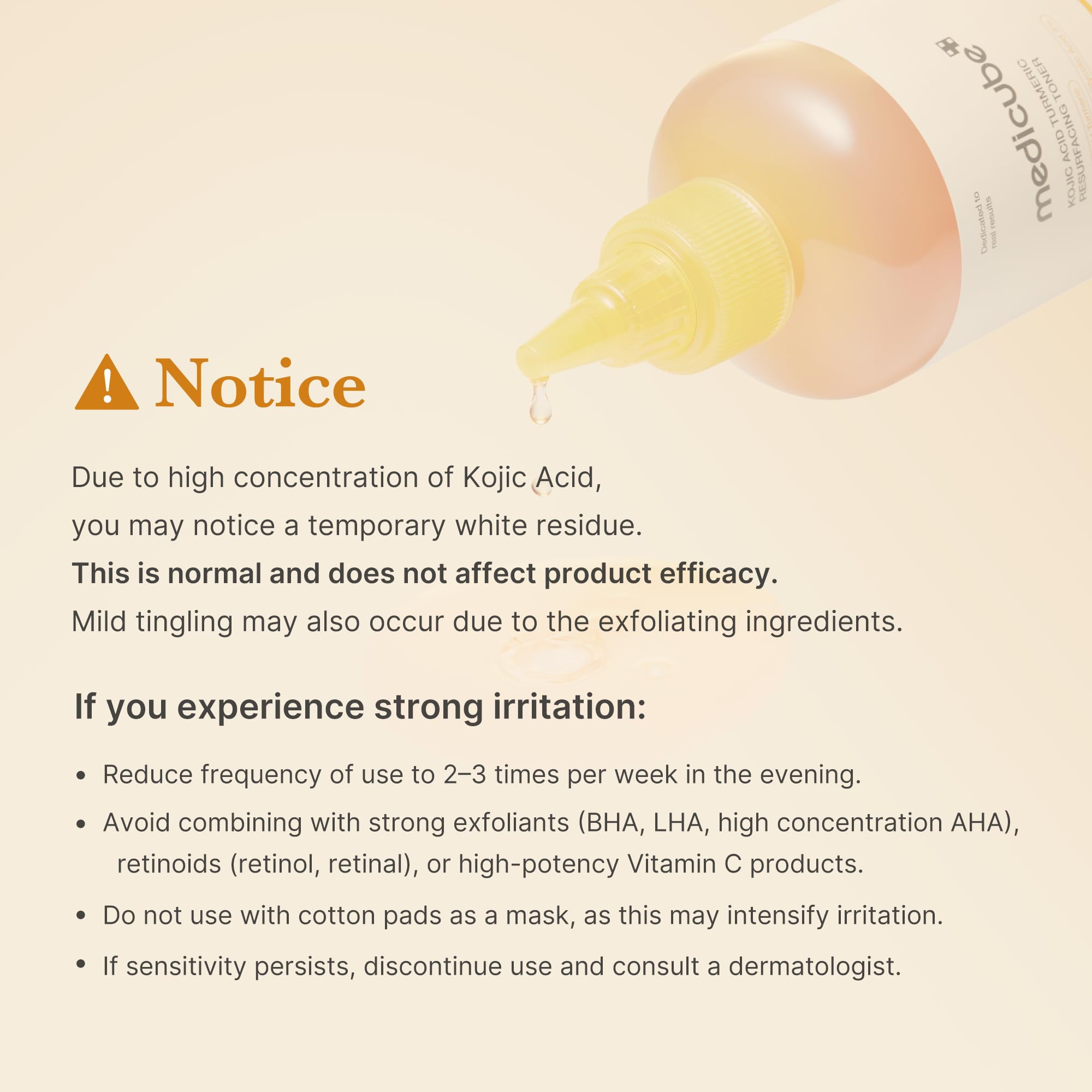 Medicube Kojic Acid Turmeric Toner underarm-use suggesting brighter, even appearance
